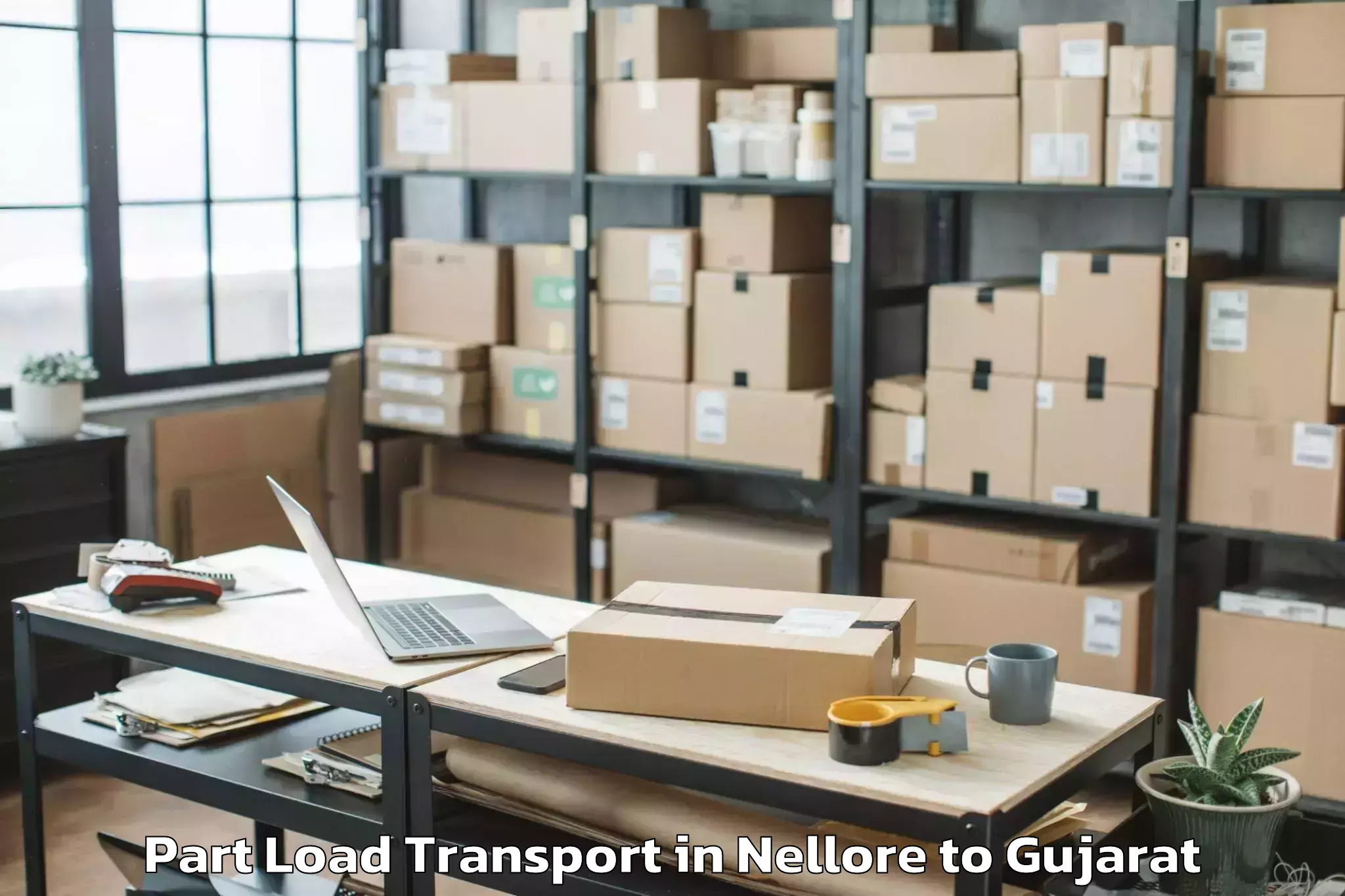 Top Nellore to Jamjodhpur Part Load Transport Available